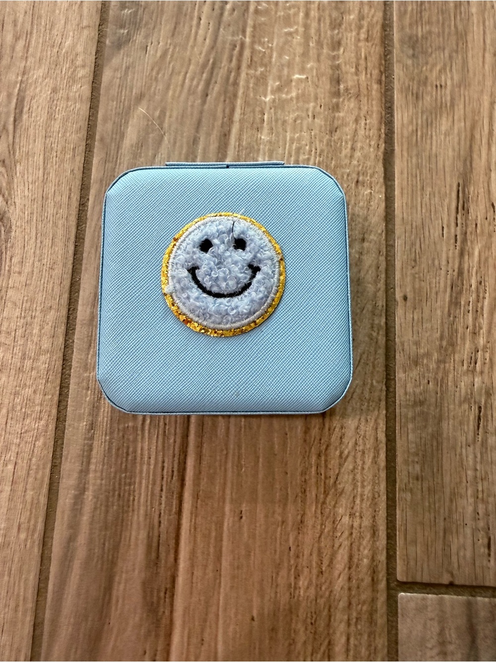 Light Blue Smiley Jewelry Box
